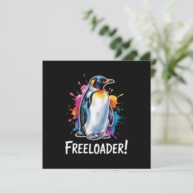 Penguin Freeloader-Residenzpolitik Einladung (Stehend Vorderseite)