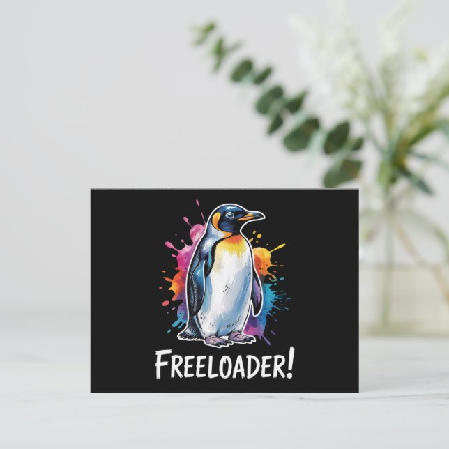 Penguin Freeloader-Residenzpolitik Postkarte (Stehend Vorderseite)