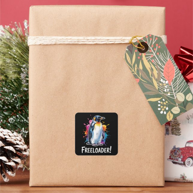 Penguin Freeloader-Residenzpolitik Quadratischer Aufkleber (Feiertag)