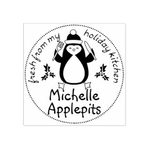 Penguin Gabel Weihnachtsessen aus der Küche Gummistempel