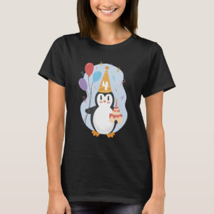 Penguin Geburtstag 4 Jahre alter Pinguin 4. Geburt T-Shirt