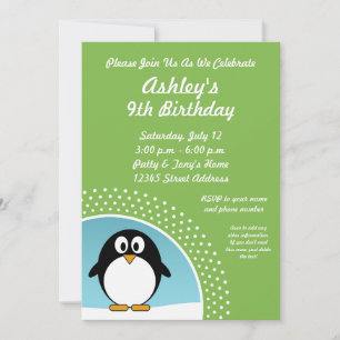 Penguin-Geburtstags-Party Einladung