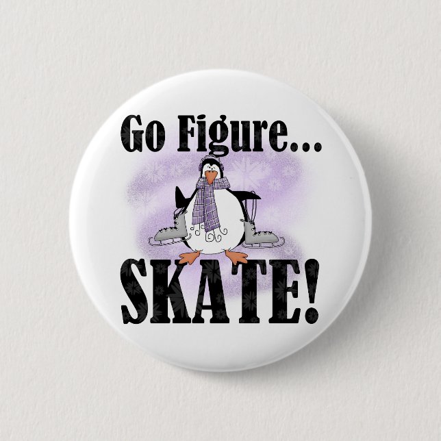 Penguin gehen Zahl Skate Button (Vorderseite)