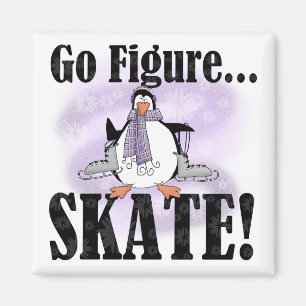 Penguin gehen Zahl Skate-T - Shirts und Geschenke Magnet