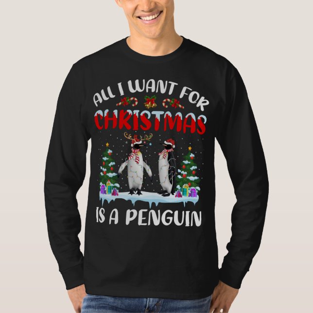 Penguin Geschenk alles, was ich zu Weihnachten Gew T-Shirt (Vorderseite)