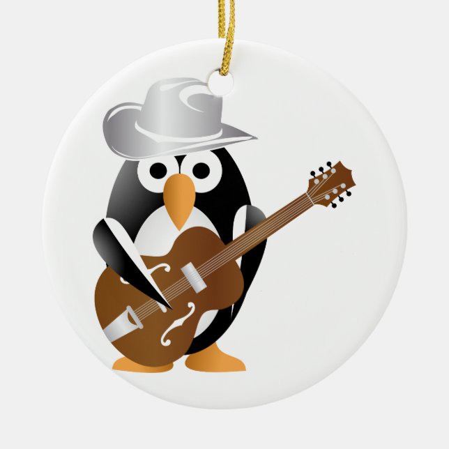 Penguin-Gitarrist Keramikornament (Vorne)