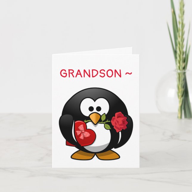 PENGUIN GRANDSON VALENTINE KARTE (Vorderseite)