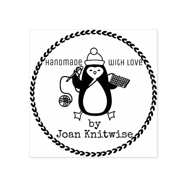 Penguin Häkelgarn Weihnachtsgarn handgefertigt von Gummistempel (Prägung)
