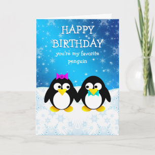 Penguin Happy Birthday Karte
