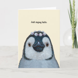 penguin hello card karte
