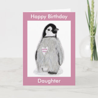 Penguin Herz Geburtstagskarte Tochter Mama etc. Karte