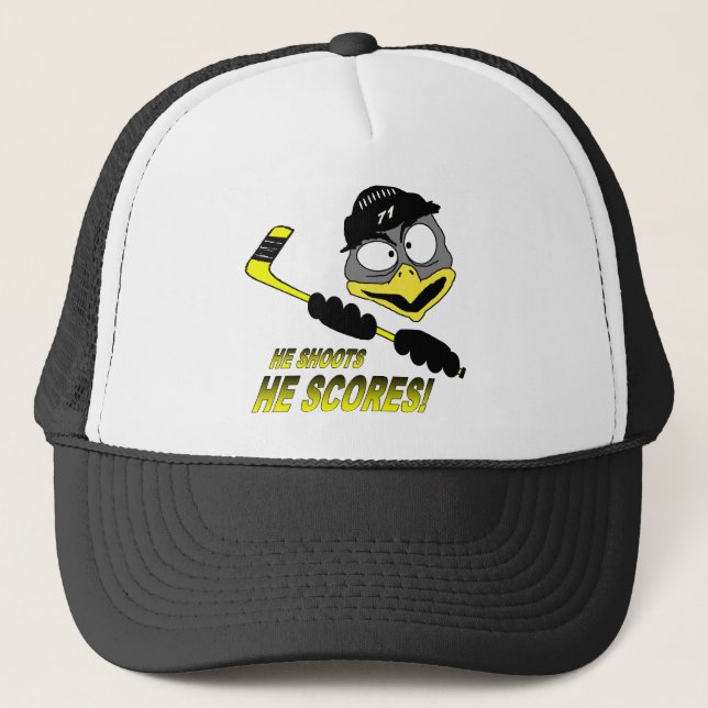 Penguin Hockey Hat Truckerkappe (Vorderseite)