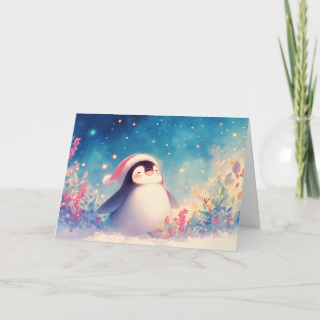 Penguin Holiday Spirit Karte (Vorderseite)