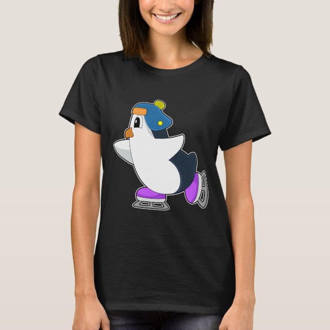 Penguin Ice Skaten Ice Skate T-Shirt (Vorderseite)