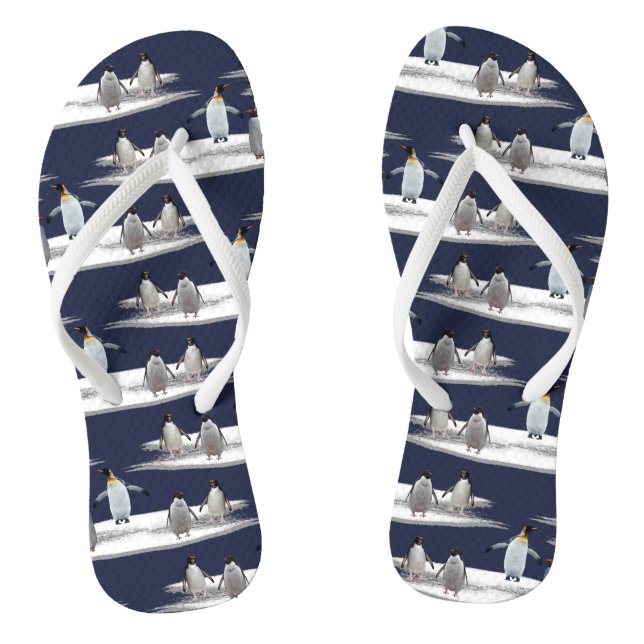 Penguin Iceberg Party Flip Flops (Marine) (Fußbett)