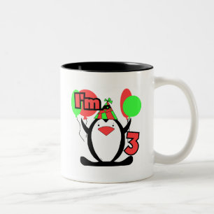 Penguin ich bin 3 Geburtstagsgeschenke Zweifarbige Tasse