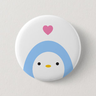 Penguin im Liebe-Knopf Button