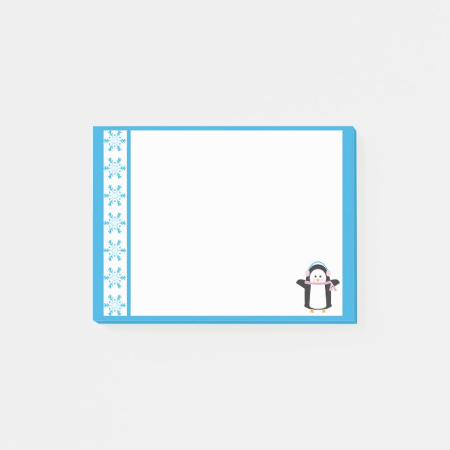 Penguin in aufgeblähter Form Post-it Klebezettel (Vorderseite)