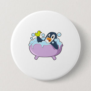 Penguin in der Badewanne mit Duck Button