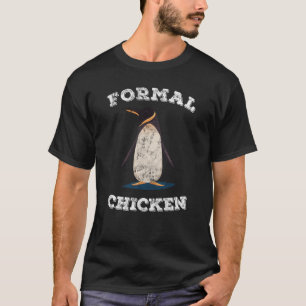 Penguin ist formales Huhn-lustiges Fake-Tier T-Shirt