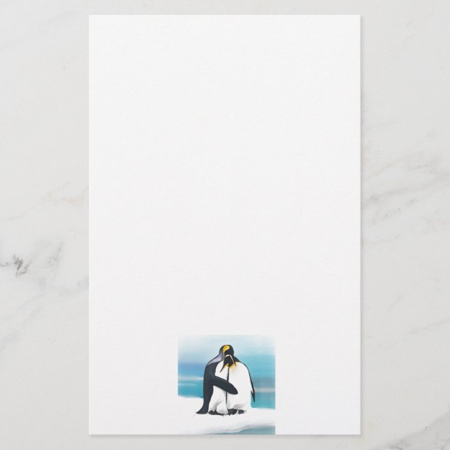 Penguin-Liebe-Küsse Briefpapier (Vorderseite)