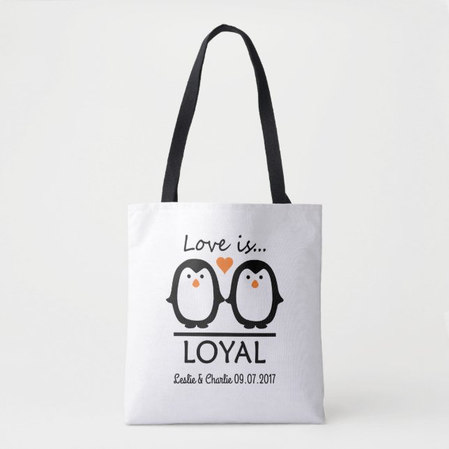 Penguin-Liebe-Name- u. -datumstaschen (Vorderseite)