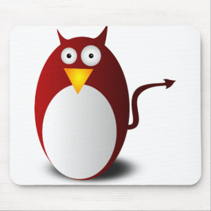 Penguin Linux Tux Ubuntu Devil Evil Demon Mousepad