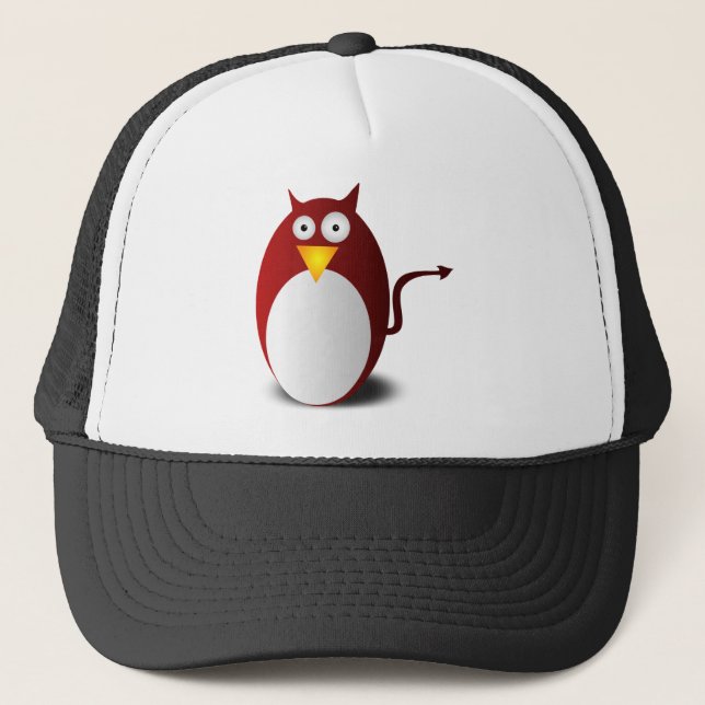 Penguin Linux Tux Ubuntu Devil Evil Demon Truckerkappe (Vorderseite)