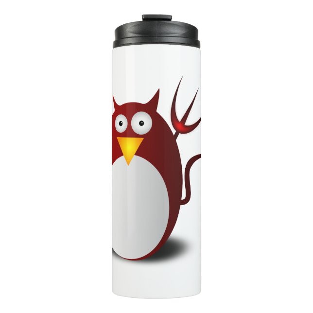 Penguin Linux Tux Ubuntu Devil Trident Lucifer Thermosbecher (Vorderseite)