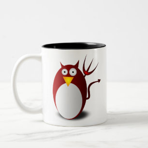 Penguin Linux Tux Ubuntu Devil Trident Lucifer Zweifarbige Tasse