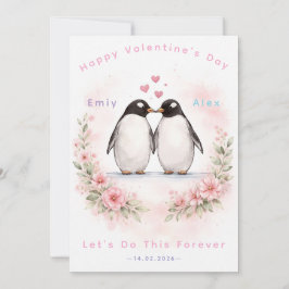 Penguin Love Card – Cute Love & Valentine’s Day Feiertagskarte