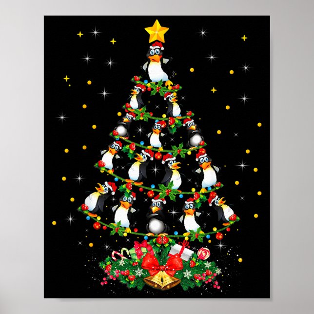 Penguin Lover Xmas Gift Matching Penguin Christmas Poster (Vorne)