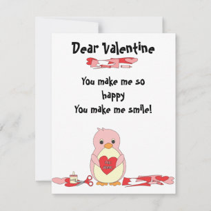 Penguin Making Valentines Feiertagskarte