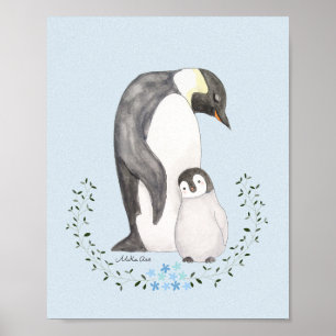 Penguin Mama/Papa mit Niedlichem Penguin Kinderzim Poster