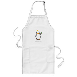 PENGUIN MIT WEIN auf einer Schürze
