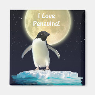 PENGUIN MOON Pinguin Lover Art Magnet