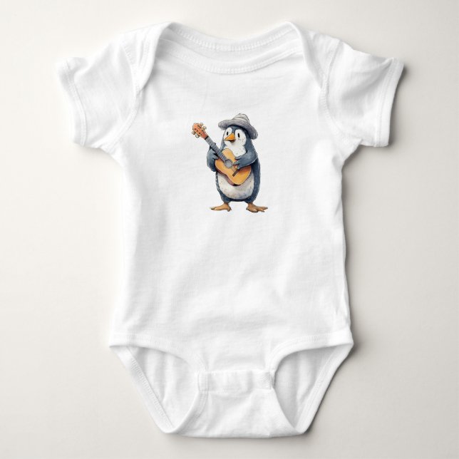 PENGUIN MUSICIAN BABY STRAMPLER (Vorderseite)