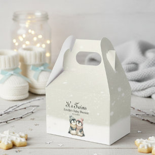Penguin-Neutral-Zwillinge-Baby-Party Winter-Thema Geschenkschachtel