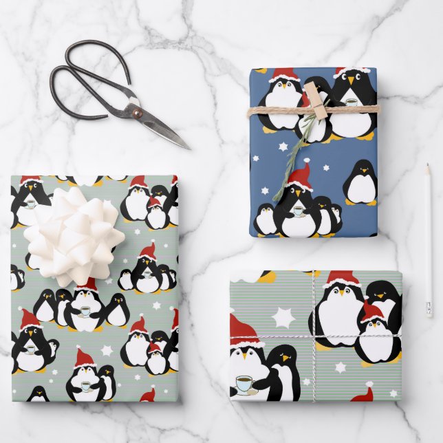 Penguin Nightcap Geschenkpapier Set (Vorderseite)