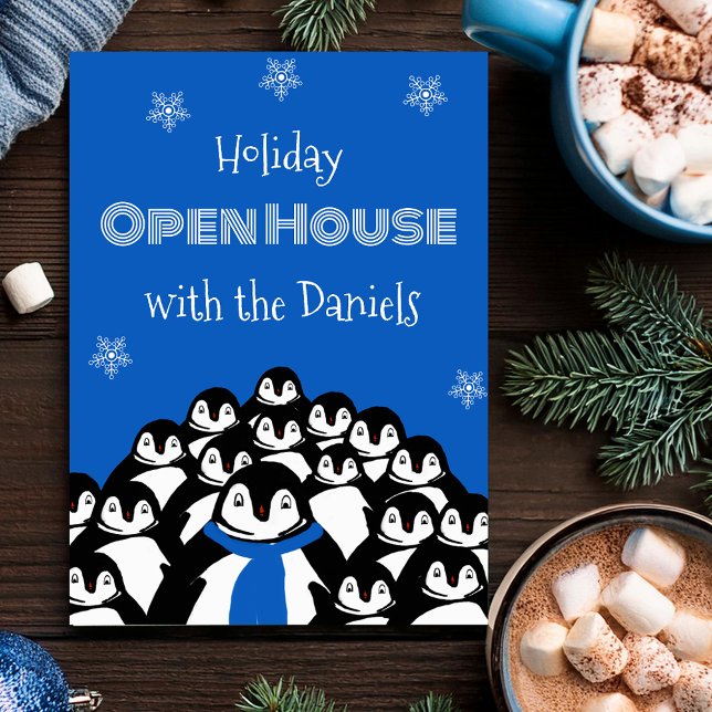 Penguin Open House Weihnachts-Party Einladung (Von Creator hochgeladen)