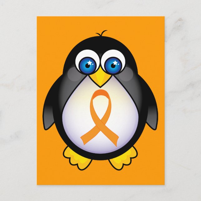 Penguin Orange Band des Bewusstseinsgeschenks Postkarte (Vorderseite)