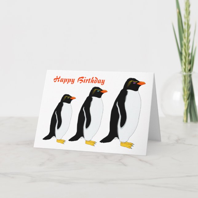 Penguin Parade Geburtstag Karte (Vorderseite)