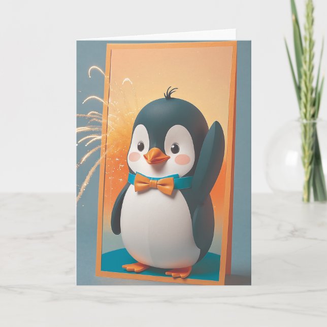 Penguin Party Attire Karte (Vorderseite)