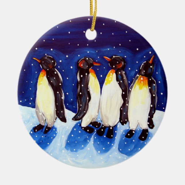 Penguin Party Rund um Ornament Winterspass (Vorne)