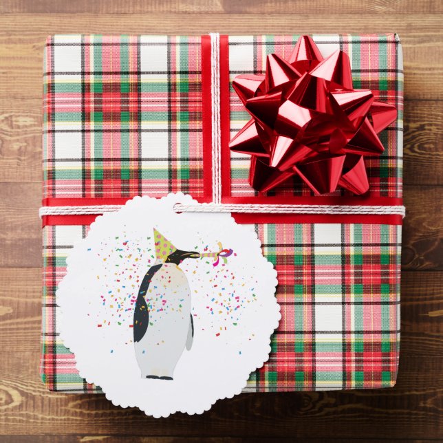 Penguin Partying - Animals Having a Party Gift Ornament Karte (Insitu (Geschenk))