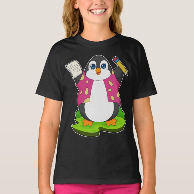 Penguin Pencil Paper School T-Shirt (Vorderseite)