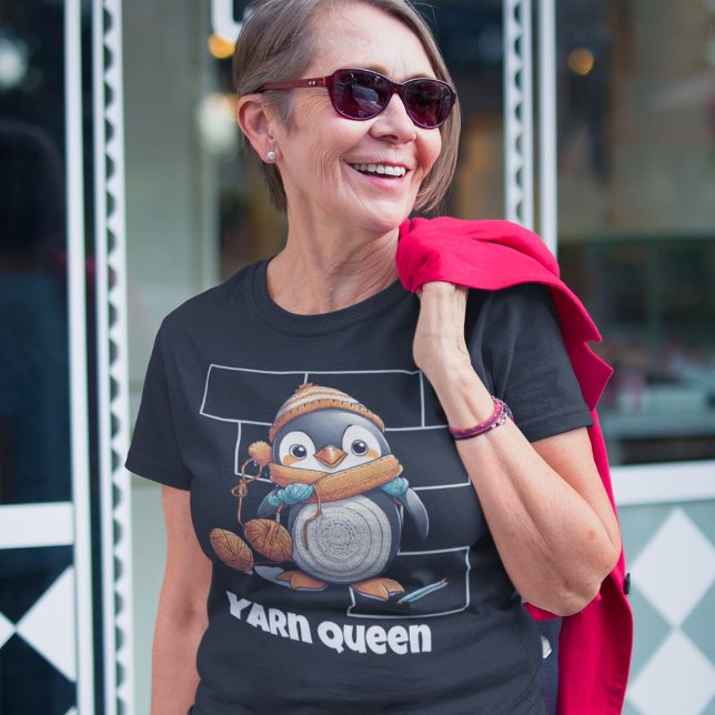 Penguin Rente Geschenke für Crocheter Mama Oma T-Shirt (Penguin Retirement Gifts for Crocheter Mom Grandma)