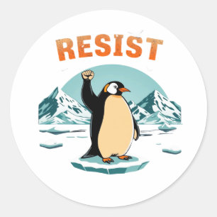 Penguin Resist Graphic Vintag Arctic Runder Aufkleber