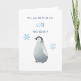 Penguin Ring Bearer Vorschlag Card Karte