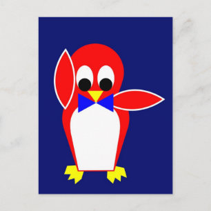 Penguin - Rot Postkarte
